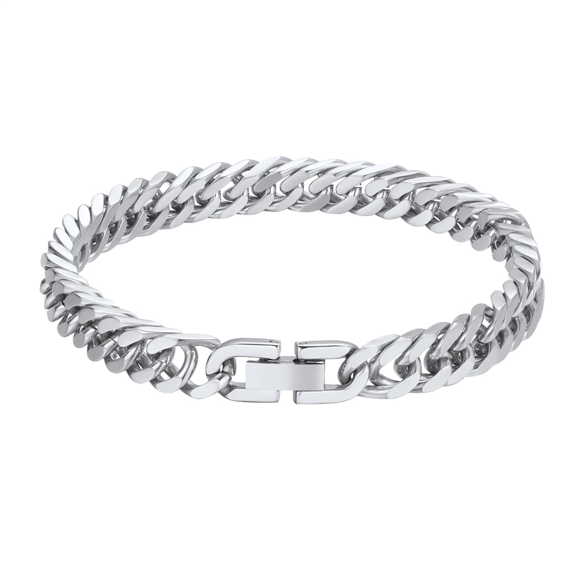 ChainsPro Men Chain Link Bracelet 8/12mm Width 19/21/23cm 316L Stainless Steel/18K Gold Plated/Black