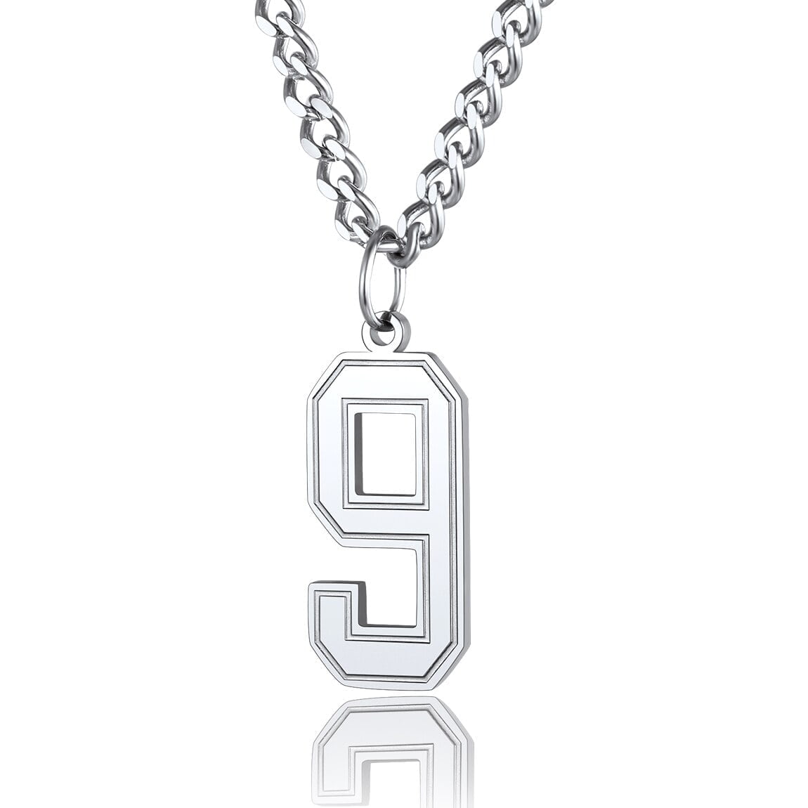 ChainsPro Football Number Chain 4 Charm Pendant and Chain Sports Jersey Number Jewelry