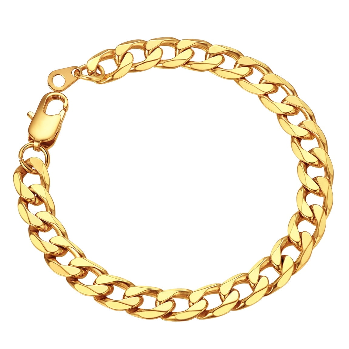 ChainsPro Gold Wrist Bracelet for Men 8mm 7.5 inch Cuban Bracelets