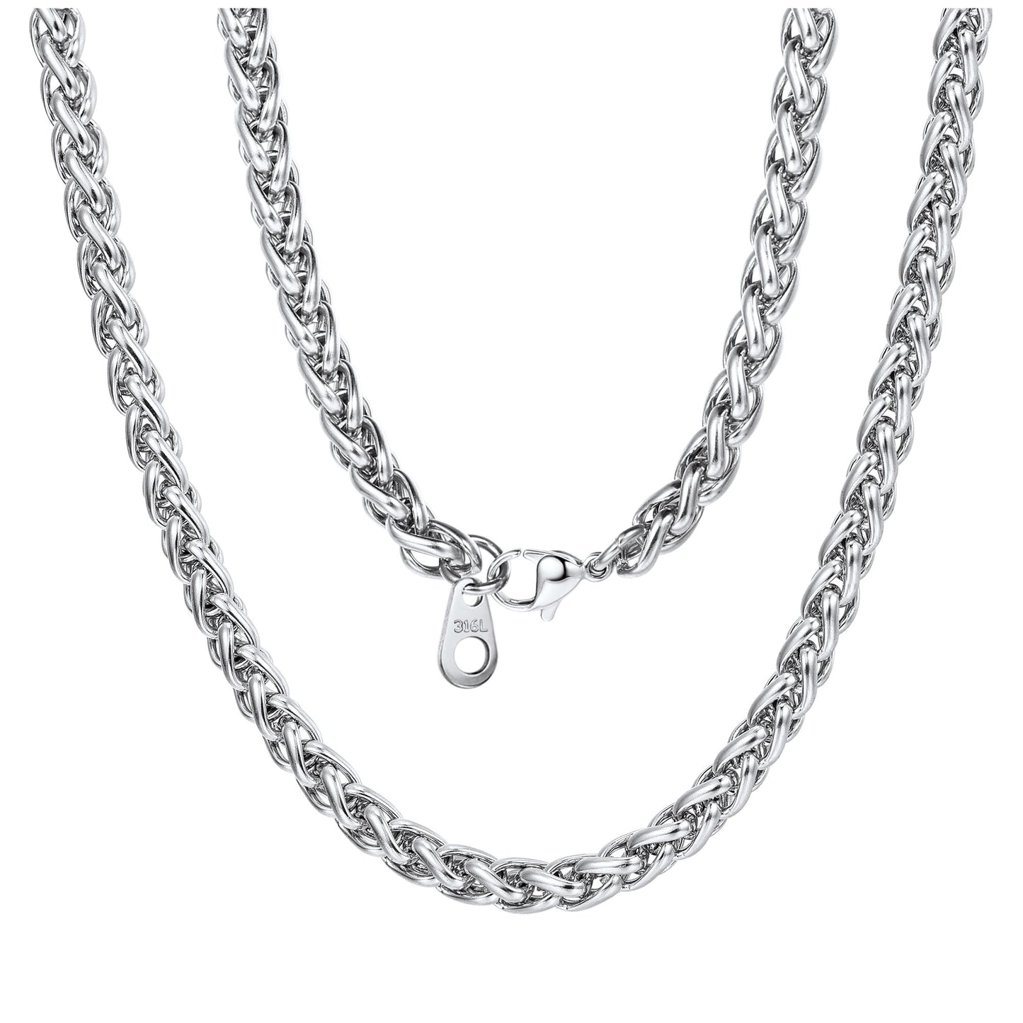 ChainsPro Mens Necklace Chain for Pendant Wheat Chain