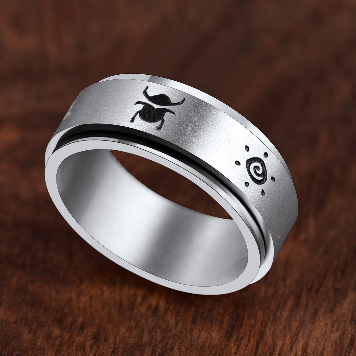 ChainsPro Men/Women Ankh Cross Eye of Ra Rings, Egyptian Jewelry Mythology Ring, Stainless Steel