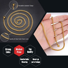 Load image into Gallery viewer, Gold Necklaces for Women Curb Chain Choker 3mm 20 inch Mens Gold Chain
