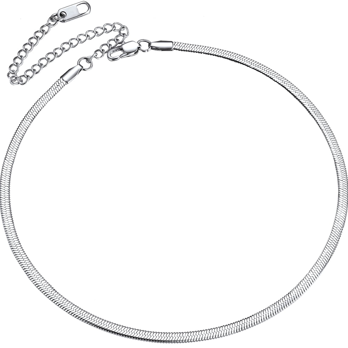 ChainsPro Stainless Steel Snake Choker Necklace Women 15 inch+9cm Chic Dainty Choker Chain Layered Necklace